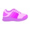 Pink sport shoe icon, flat style