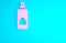 Pink Spray can for hairspray, deodorant, antiperspirant icon isolated on blue background. Minimalism concept. 3d