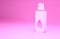 Pink Spray can for hairspray, deodorant, antiperspirant icon isolated on pink background. Minimalism concept. 3d