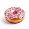 Pink Sprinkle Donut On White Background