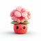 Pink Squishy Planter With Cute Flower - Concept Art Style