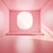 Pink stage on empty space background abstract in luxury studio room wal.