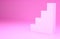 Pink Staircase icon isolated on pink background. Minimalism concept. 3d illustration 3D render