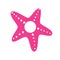 Pink starfish in flat style. Starfish icon. Sea star. Vector illustration