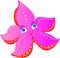 Pink starfish on a white. Vector illustration