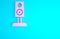 Pink Stereo speaker icon isolated on blue background. Sound system speakers. Music icon. Musical column speaker bass