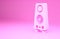 Pink Stereo speaker icon isolated on pink background. Sound system speakers. Music icon. Musical column speaker bass