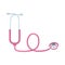 Pink stethoscope cardio medical tool icon