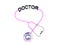 Pink stethoscope with doctor text