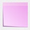 Pink sticky note isolated