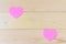 Pink sticky notes hearts shaped
