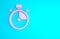 Pink Stopwatch icon isolated on blue background. Time timer sign. Chronometer sign. Minimalism concept. 3d illustration