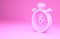 Pink Stopwatch icon isolated on pink background. Time timer sign. Chronometer sign. Minimalism concept. 3d illustration