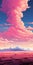 Pink Storm Clouds Over Aconcagua: Detailed Comic Book Art