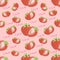 Pink Strawberries Seamless Repeated Pattern