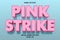 Pink strike editable text effect cartoon style