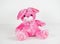 Pink Stuffed Toy Bunny Rabbit. . Isolated. Easter. Spring.