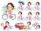 Pink suit business middle aged women_city bicycle