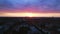 Pink sun city cloudy colorful sunset Berlin Lovely aerial top view flight drone