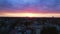 Pink sun city cloudy colorful sunset Perfect aerial top view flight Berlin drone