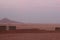 Pink sunset in the desert