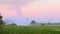 Pink sunset rural landscape background