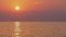 Pink sunset in the sea, gentle romantic natural background.