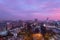 A pink sunset sets over Santiago