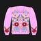 Pink sweatshirt template with swallow birds, floral embroidery, fashion