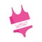 Pink swimsuit for girls. Vector illustration