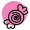 Pink swirly candy, icon