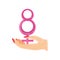 pink symbol women day in the hand icon