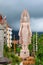 The pink tall standing statue of Lord Buddha, with both the hands on his sides, at Pha Sorn Kaew, in Khao Kor, Phetchabun.