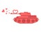 Pink tank of love. Shot heart. Peace military equipment. Army bo