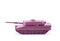 Pink tank toy miniature isolated on white background