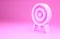 Pink Target icon isolated on pink background. Dart board sign. Archery board icon. Dartboard sign. Business goal concept