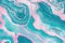 Pink and teal liquid ink swirl abstract background with ravishing wavy pattern.