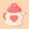 Pink teapot with heart postcard