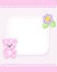 Pink teddy bear card