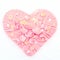 Pink Textile chiffon Heart on a snow background