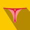 Pink thong icon, flat style
