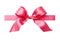 Pink tied silk ribbon on transparent background