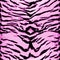Pink tiger seamless pattern. Animal design. Vector background
