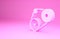 Pink Timing belt kit icon isolated on pink background. Minimalism concept. 3d illustration 3D render