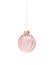 Pink toned glossy twisted ribbed Christmas ball