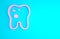 Pink Tooth with caries icon isolated on blue background. Tooth decay. Minimalism concept. 3d illustration 3D render