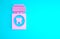 Pink Toothache painkiller tablet icon isolated on blue background. Tooth care medicine. Capsule pill and drug. Pharmacy