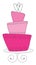 Pink topsy turvy cake illustration