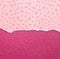 Pink torn paper with hearts pattern over pink glitter background