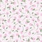 Pink Tossed Clovers Seamless Pattern Background Print